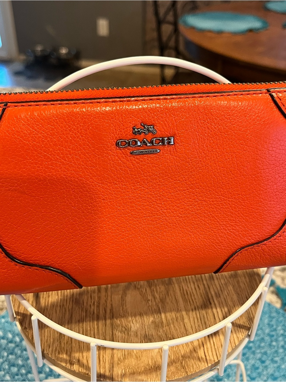 Coach Zip Around Long Wallet Miami Red - Picture 4 of 14